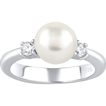 SILVEGO Stříbrný prsten MAYA s pravou přírodní perlou LPS1496RW