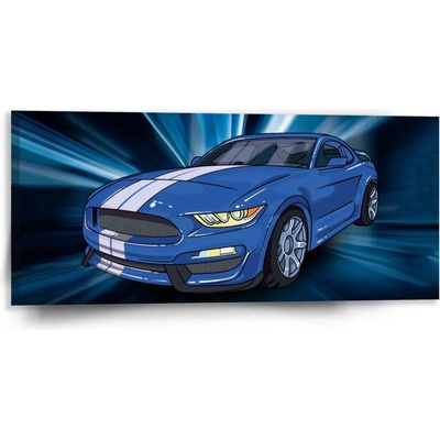 Sablio Obraz Mustang Modré pozadie - 110x50 cm