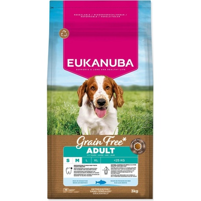 Eukanuba Grain Free Adult Small & Medium rich in Ocean Fish 3 kg