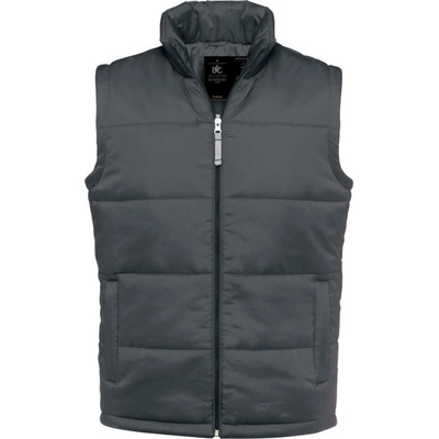 B&C vesta Bodywarmer zateplená pánská šedá tmavá