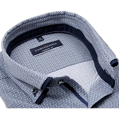 Casa Moda comfort fit Premium košile s modrými obdélníčky a dvojitým límcem