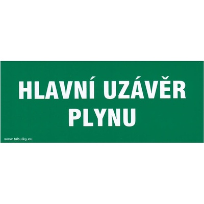Samolepiaca bezpečnostná tabuľka Hlavný uzáver plynu 210 × 87 mm
