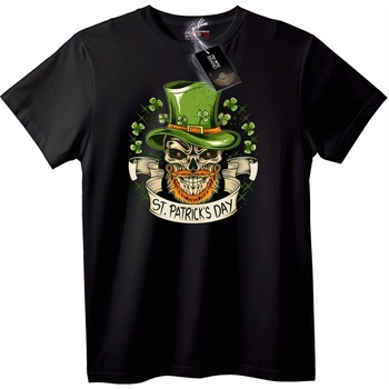 NOONEBRAND Тениска Черепен St. Patrick's Day - 7XL, Black