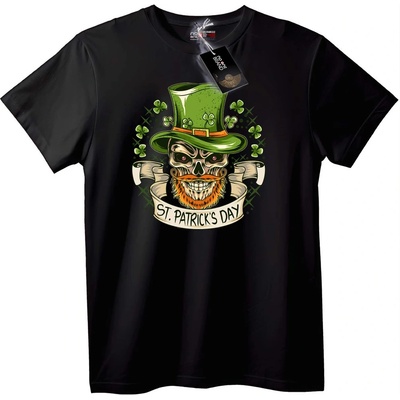 NOONEBRAND Тениска Черепен St. Patrick's Day - 7XL, Black