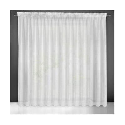 Biela záclona so striebornou aplikáciou biela Šírka 300 cm | Dĺžka 150 cm