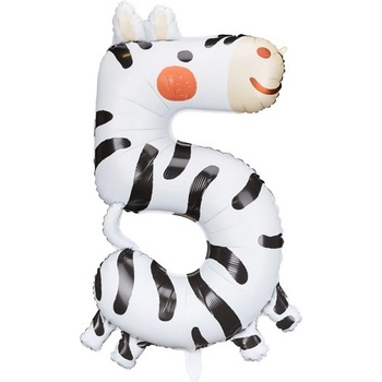 Party Deco Фолиев Балон Номер 5 - Зебра, 68х98 см