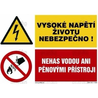 Grafiko | Vysoké napětí ... / Nehas vodou... - Materiál Hliník, Rozměr 297x210mm