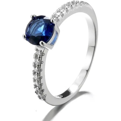 Majya Stříbrný prsten VALERIA s tmavě modrým kamínkem 10039 6