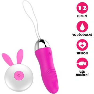 VšeNaSex.cz Bezdrátové vibrační vajíčko USB Wireless Rabbit Dildo růžové