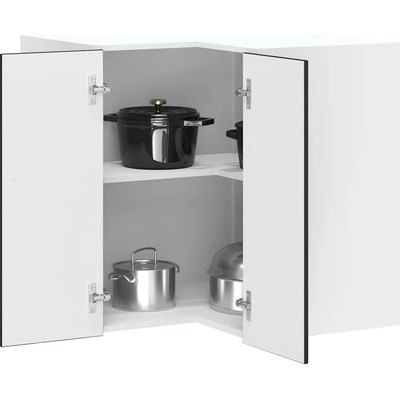 vidaXL Кухненски стенен ъглов шкаф, Kalmar, черен, инженерно дърво (853618)