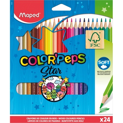 Maped Color Peps Star farebné ceruzky 24ks mix farieb