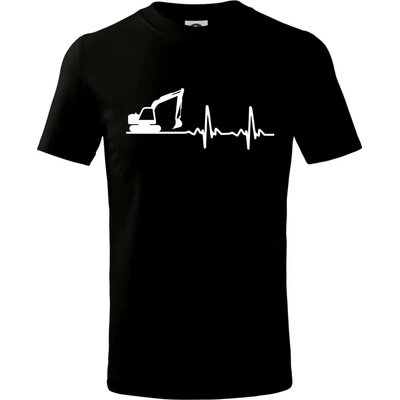 EKG bagr tričko dětské bavlněné černá