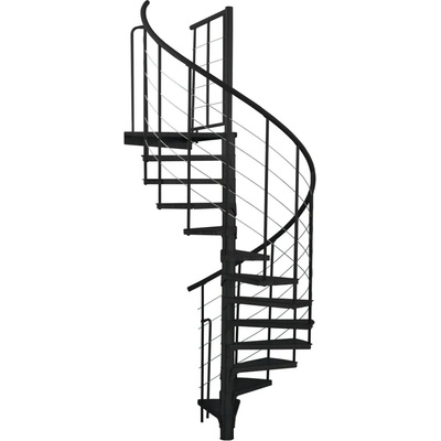 Minka STAIRS Vonkajšie točité schodisko Rondo Spino Zink Color čierne pr. 180 cm