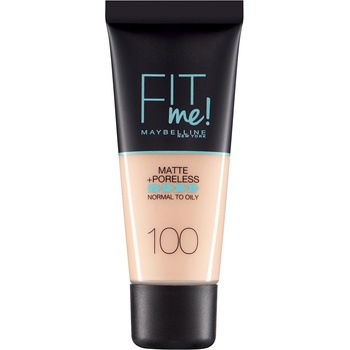 Maybelline Fit Me Matte + Poreless течен фон дьо тен 100 топла слонова кост 30 ml