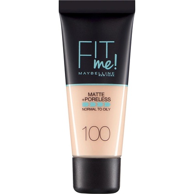 Maybelline Fit Me Matte + Poreless течен фон дьо тен 100 топла слонова кост 30 ml