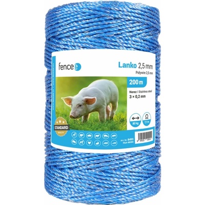 fencee Lanko pro elektrický ohradník, průměr 2,5 mm, modré, délka 200 m