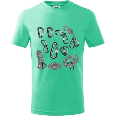 Horolezecké karabiny tričko dětské bavlněné 158 cm/12 let Mátová – Zbozi.Blesk.cz