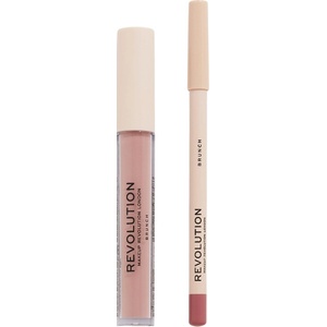 Revolution Beauty Kомплект за устни - Червило и Молив Brunch, 3 ml + 1 g - baby