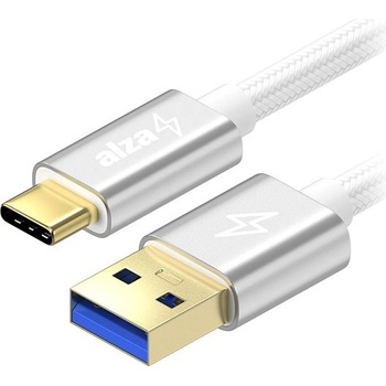 AlzaPower APW-CBTC0070S AluCore USB-A to USB-C 3.2 Gen 1, 60W, 5Gbps, 0.5m, stříbrný