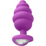 Ouch! Анален Butt Plug Медицински силикон с бижутерия "RIBBED DIAMOND PURPLE" 7 см
