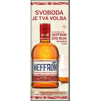 Heffron Rum 5y 38% 0,5 l (dárkové balení 1 sklenice)