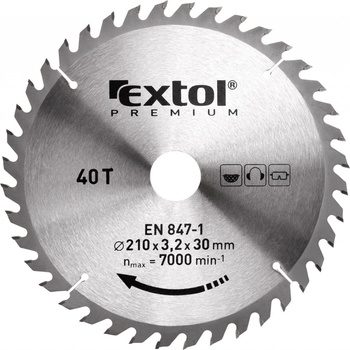 EXTOL PREMIUM pilový kotouč s SK plátky, 115x1,3x22,2mm, 40T, šířka SK plátků 2,6mm