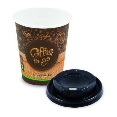 Wimex Papierový pohár ,,Coffee to go,, O80mm 280ml M: 0,2L 8oz + viečko čier