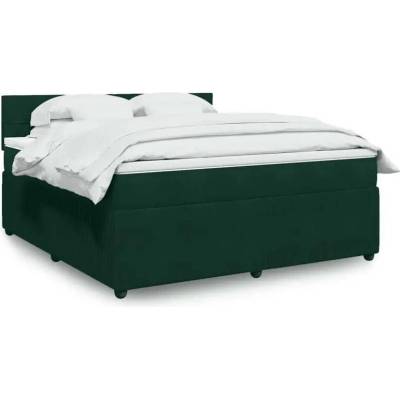 vidaXL 11461.3287809 Boxspring postel s matrací tmavě zelená samet