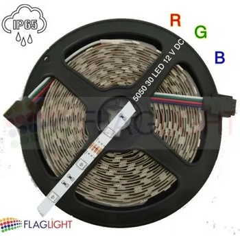 12V LED Лента Mногоцветна 5050 - 30 SMD/m RGB, 12V, 5 W/m, IP54, ролка 5м► 3.47лв/м (0516 RGB)