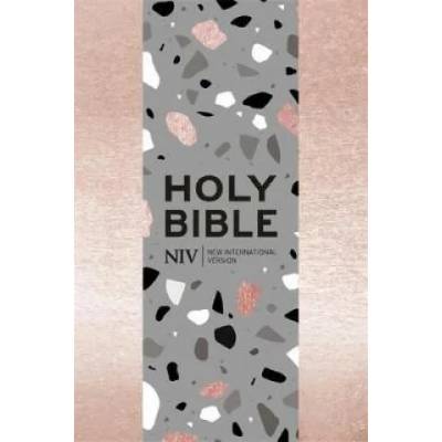 NIV Pocket Rose Gold Terrazzo Soft-tone Bible with Zip | New International Version