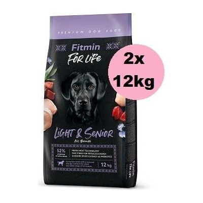 Fitmin For Life Light & Senior All Breeds Poultry Pork Beef 2 x 12 kg