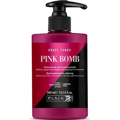 Black Professional Black Professional Crazy Toner Semi-permanent Hair Colour 300 ml полутрайна боя Pink Bomb