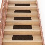 vidaXL Изтривалки за стълби, самозалепващи се, 15 бр. , 60x25 см, кафяви, правоъгълни (326918)