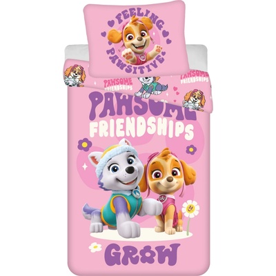 Textilomanie obliečky z mikrovlákna PAW PATROL Pawsome friendships ružové 70x90 140x200