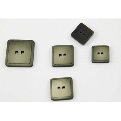 Dierkový gombík - khaki melír - rozmer 1,5 cm x 1,5 cm