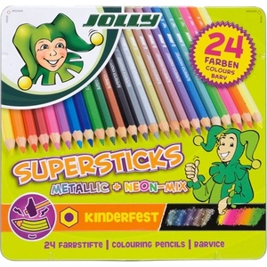 Jolly Superstick Kinderfest Metallic Mix Комплект моливи с 24 цвята 3000-0449 (3000-0449)