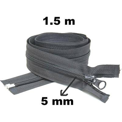 Zip spirálový Dělitelný Grafitový 5 mm délka 150 cm