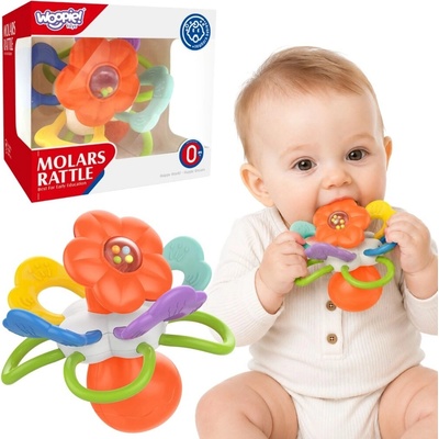 WOOPIE BABY senzorické hrkálka a hryzadlo kvetinka pre bábätká 0m+