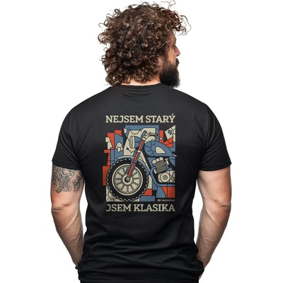 nanosilver pánské tričko nanosilver MOTORCYCLE černá
