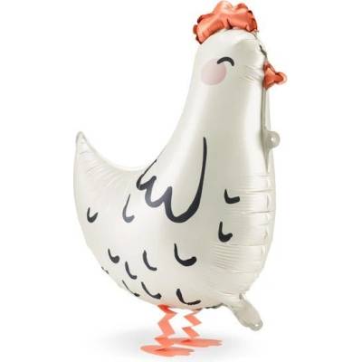 Party Deco Фолиев Балон, Сладка Кокошка, Бяла, 48х60см (fb187)