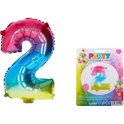 Wiky Balónek nafukovací číslo 2 duhový
