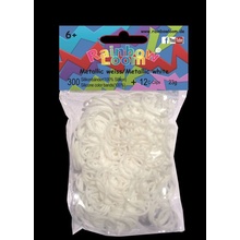 RAINBOW LOOM Original gumičky 300 kusov biela metalíza