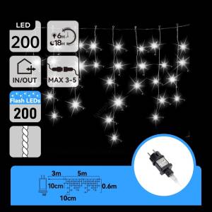 Aigostar - Външен коледен LED гирлянд 200xLED 8x0, 6m IP44 студено бяло (AI2532)