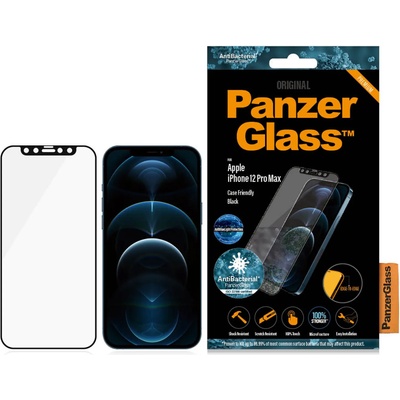 Panzer Стъклен протектор PanzerGlass за Apple iPhone 12 Pro Max 6.7 Anti-Bluelight, CaseFriendly, Antibacterial - Черен