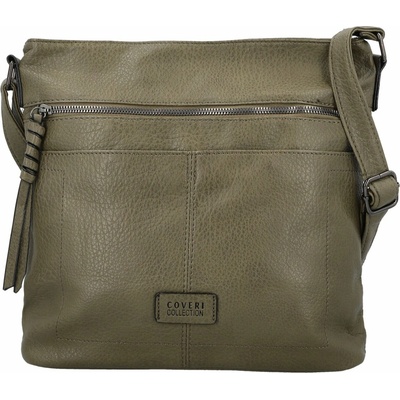 Trendy dámská koženková crossbody kabelka Westa tmavě zelená new
