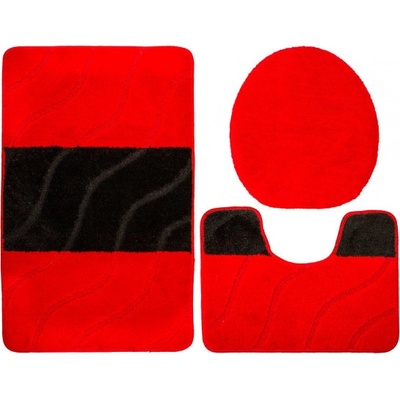 Najkoberce Fiori červená Čierna pruhy 40 x 50 cm a 50 x 80 cm