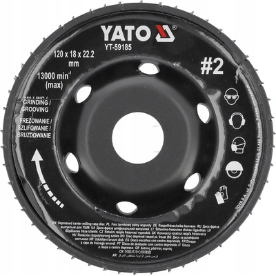 YATO RAŠPLE FRÉZA PLNÁ VYPUKLÁ KOTOUČ 120x18mm #2