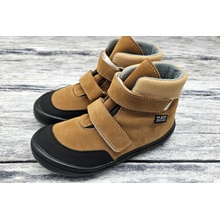 Jonap zimní kožené barefoot boty s membránou Jerry Merino skořicová