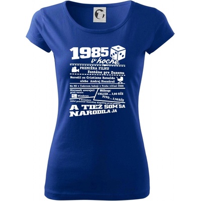 1985 v kocke Pure dámske tričko Kráľovská modrá
