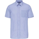 Kariban pánská košile krátký rukáv jasně nebesky modrá 1TE-K551